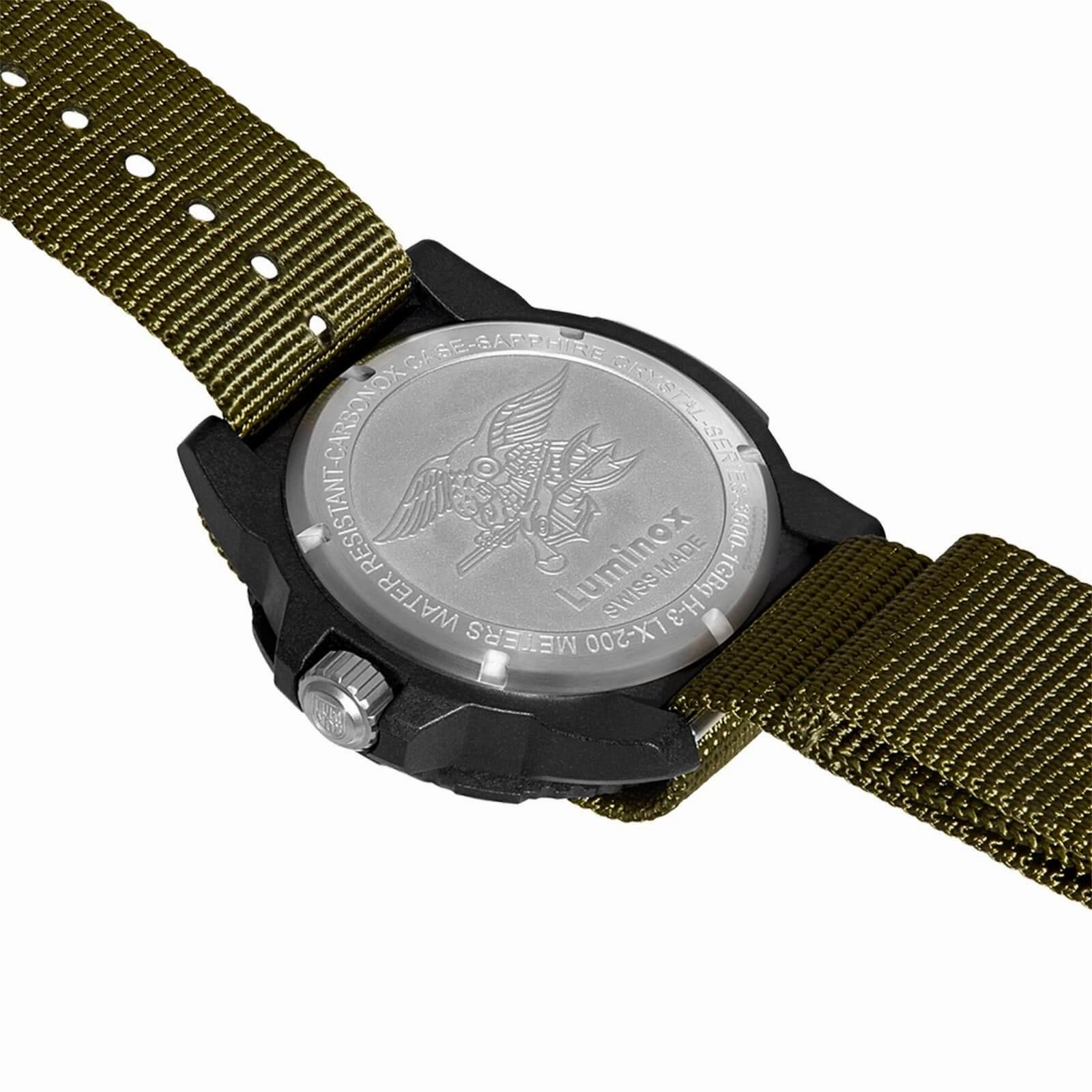 Luminox Men's Quartz Watch - Navy Seal 3600 Series Green Dial Strap Dive | 3617