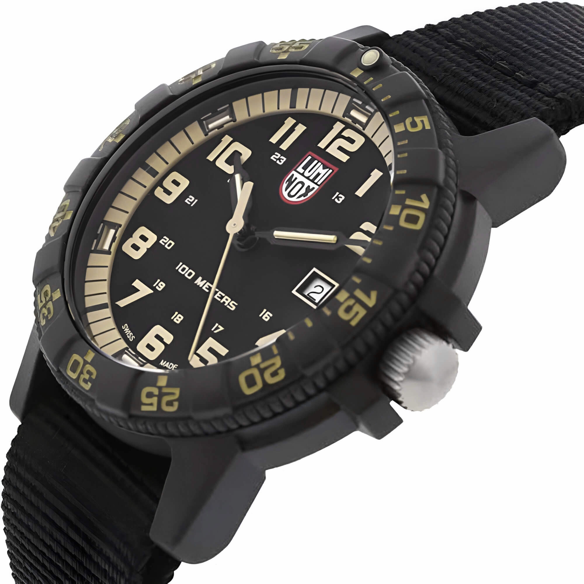 Luminox Men's Quartz Watch - Sea Turtle Giant 0320 Series Black Nylon Strap | 0333 Set