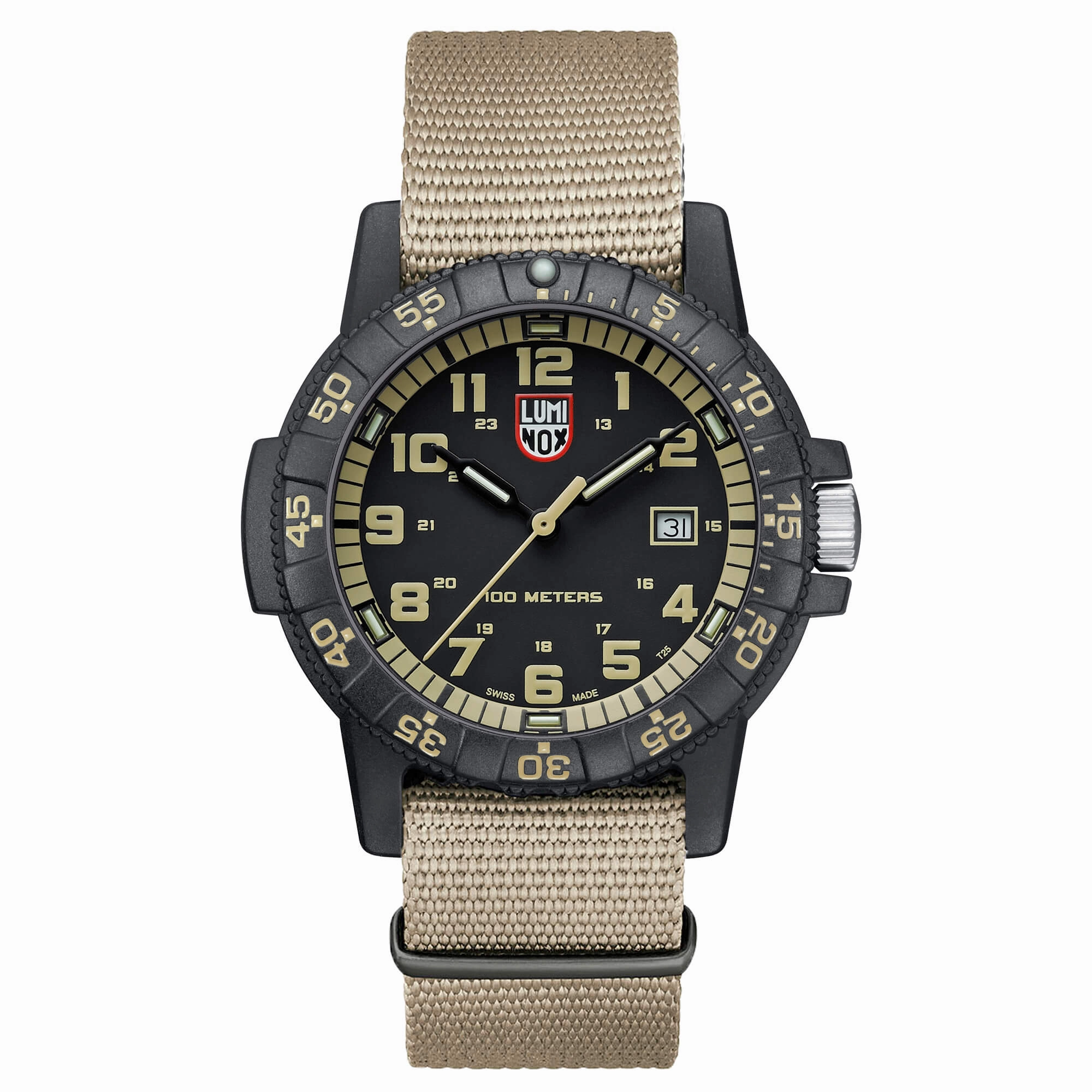 Luminox Men's Quartz Watch - Sea Turtle Giant 0320 Series Black Nylon Strap | 0333 Set