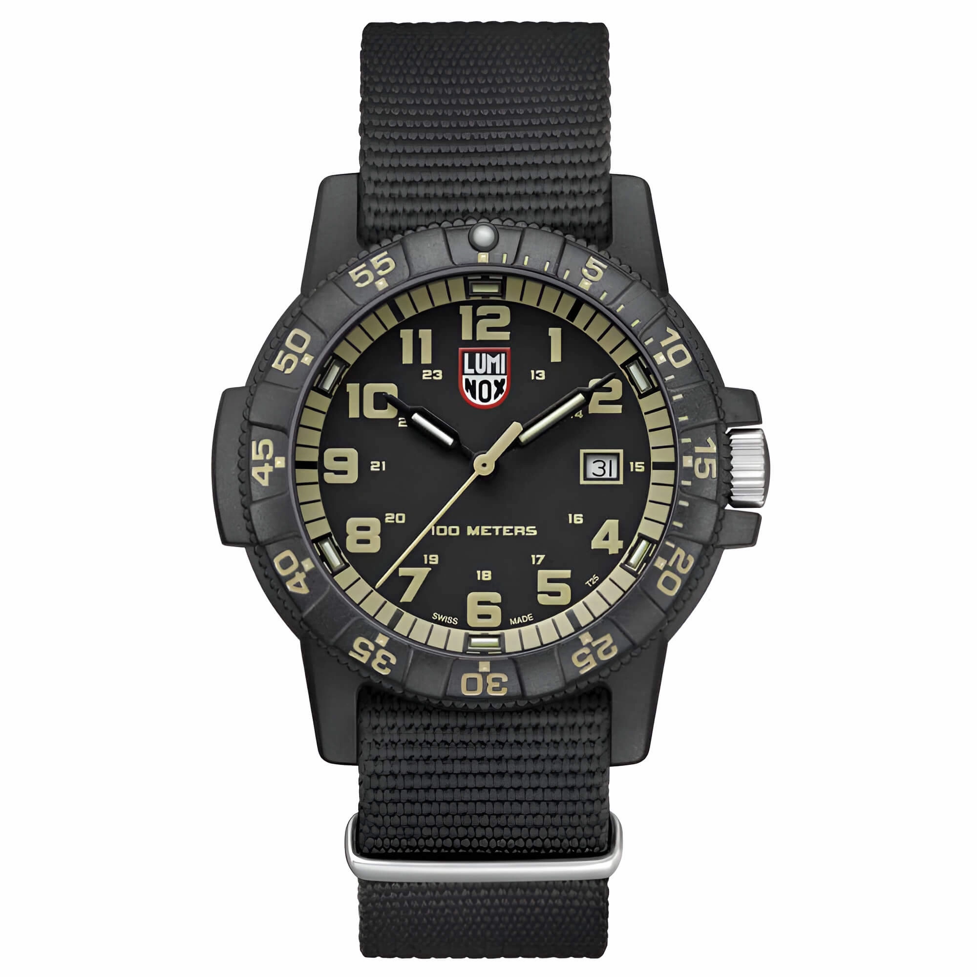 Luminox Men's Quartz Watch - Sea Turtle Giant 0320 Series Black Nylon Strap | 0333 Set