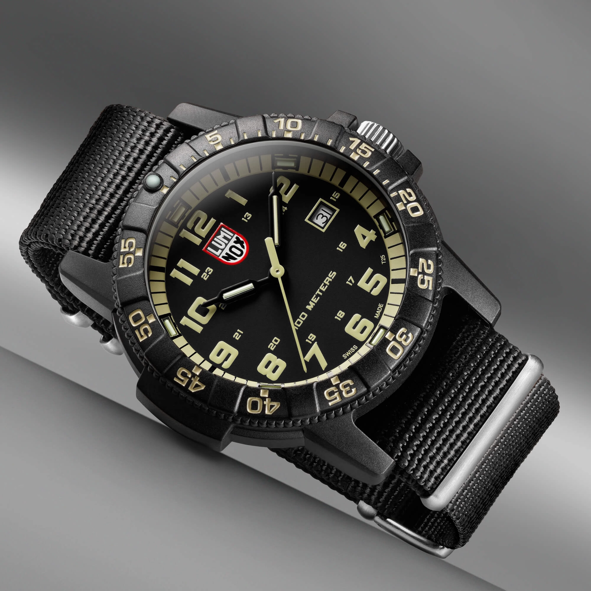 Luminox Men's Quartz Watch - Sea Turtle Giant 0320 Series Black Nylon Strap | 0333 Set