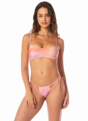 Maaji Pink Swirl Hunter Classic Bralette Bikini Top