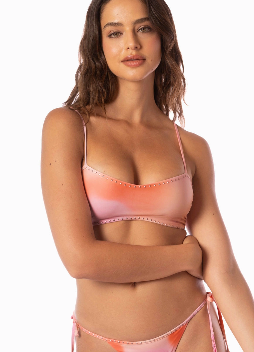 Maaji Pink Swirl Hunter Classic Bralette Bikini Top