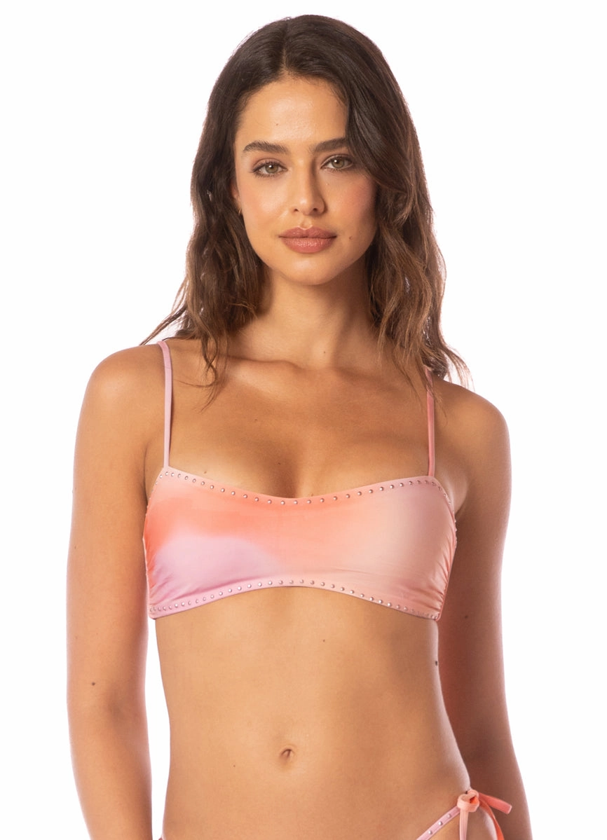 Maaji Pink Swirl Hunter Classic Bralette Bikini Top