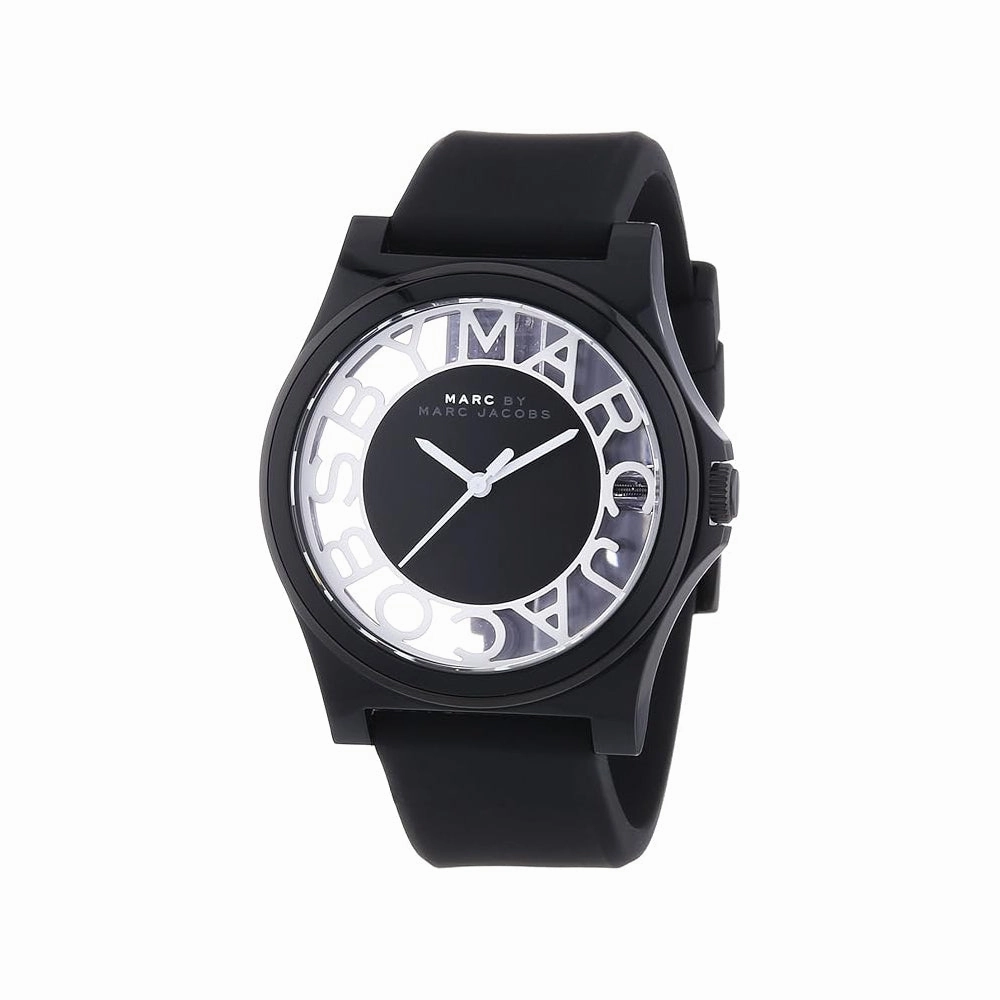 Marc Jacobs MBM4019 Analogue Quartz Henry Skeleton Black Silicone Women's Watch