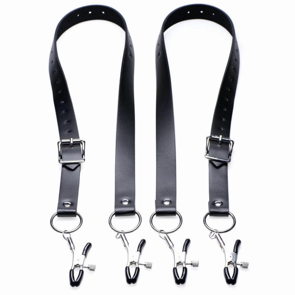 Master Series Spread Labia Spreader Straps With Clamps