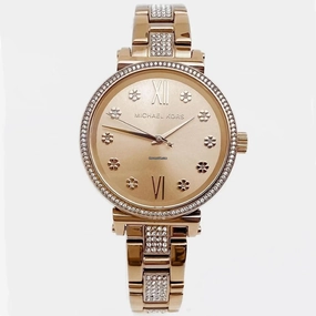 Michael Kors MK3882 Sofie 36mm PVD Steel Floral Pink Dial Ladies Quartz Watch