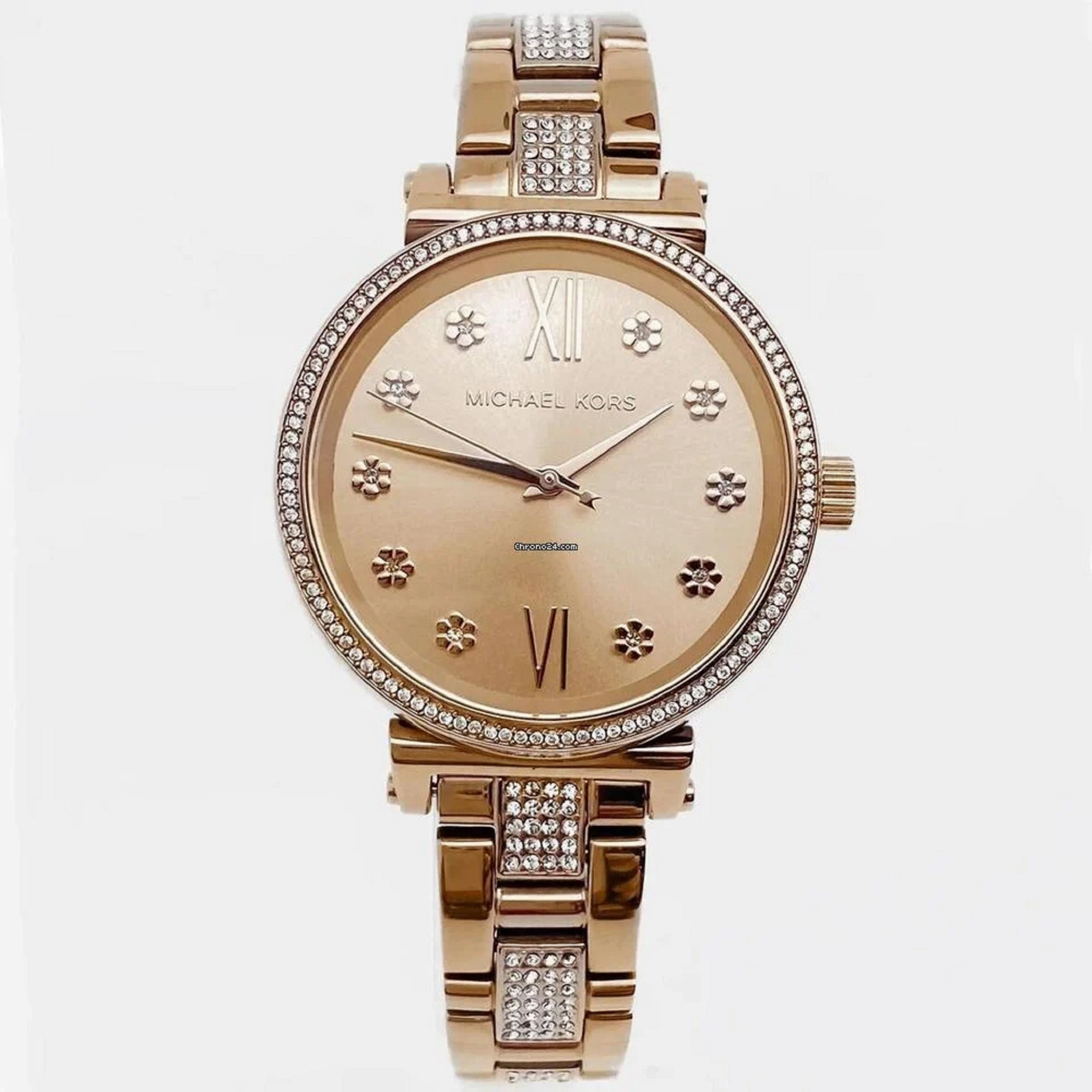Michael Kors MK3882 Sofie 36mm PVD Steel Floral Pink Dial Ladies Quartz Watch
