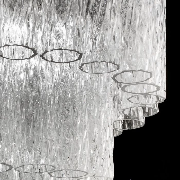 Mid-Century Style Murano Corteccia Glass Cylinder Chandelier
