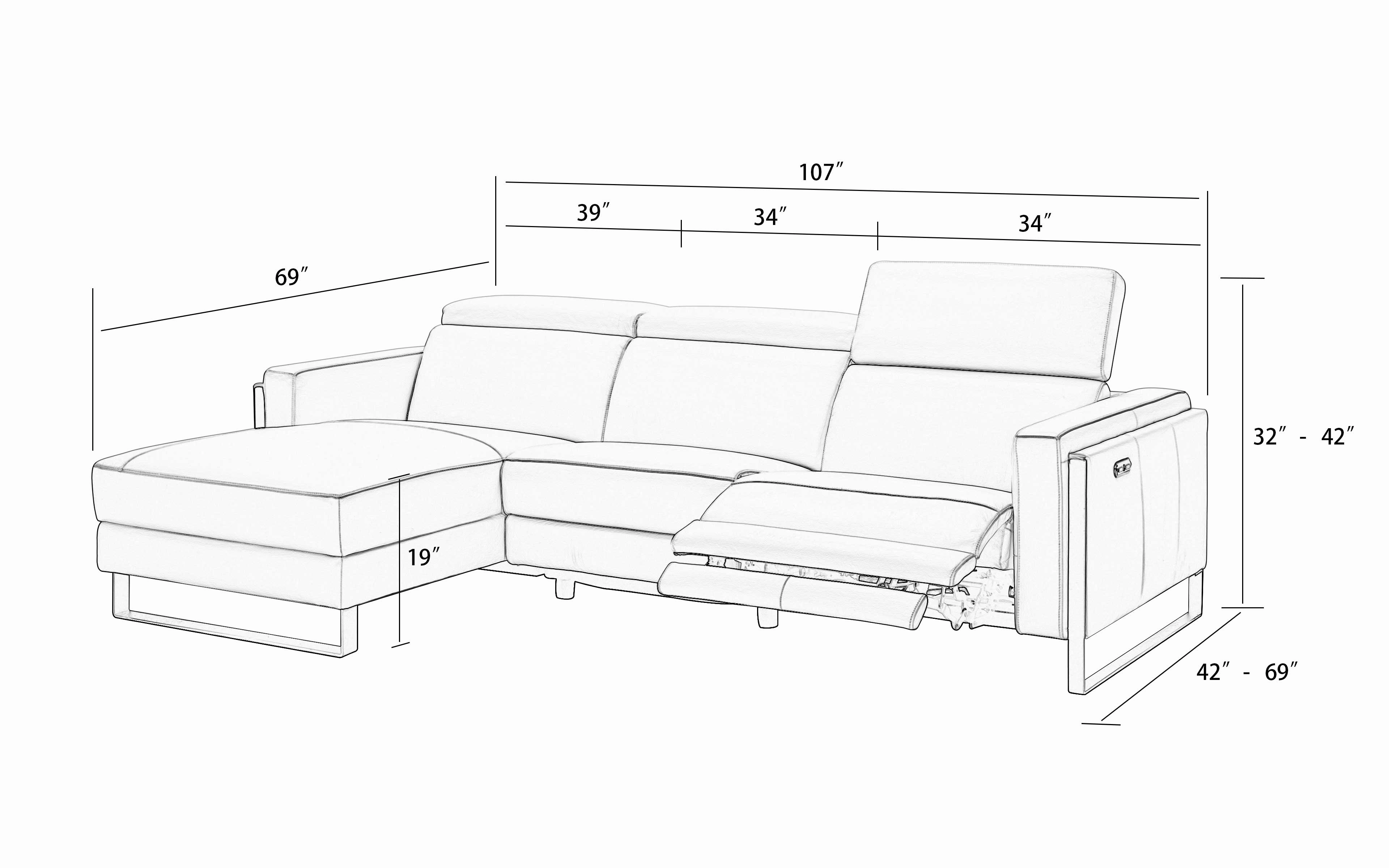 Modern Loons Recliner Sectional