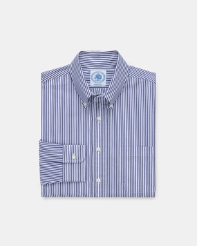 NAVY BENGAL STRIPE BUTTON DOWN DRESS SHIRT