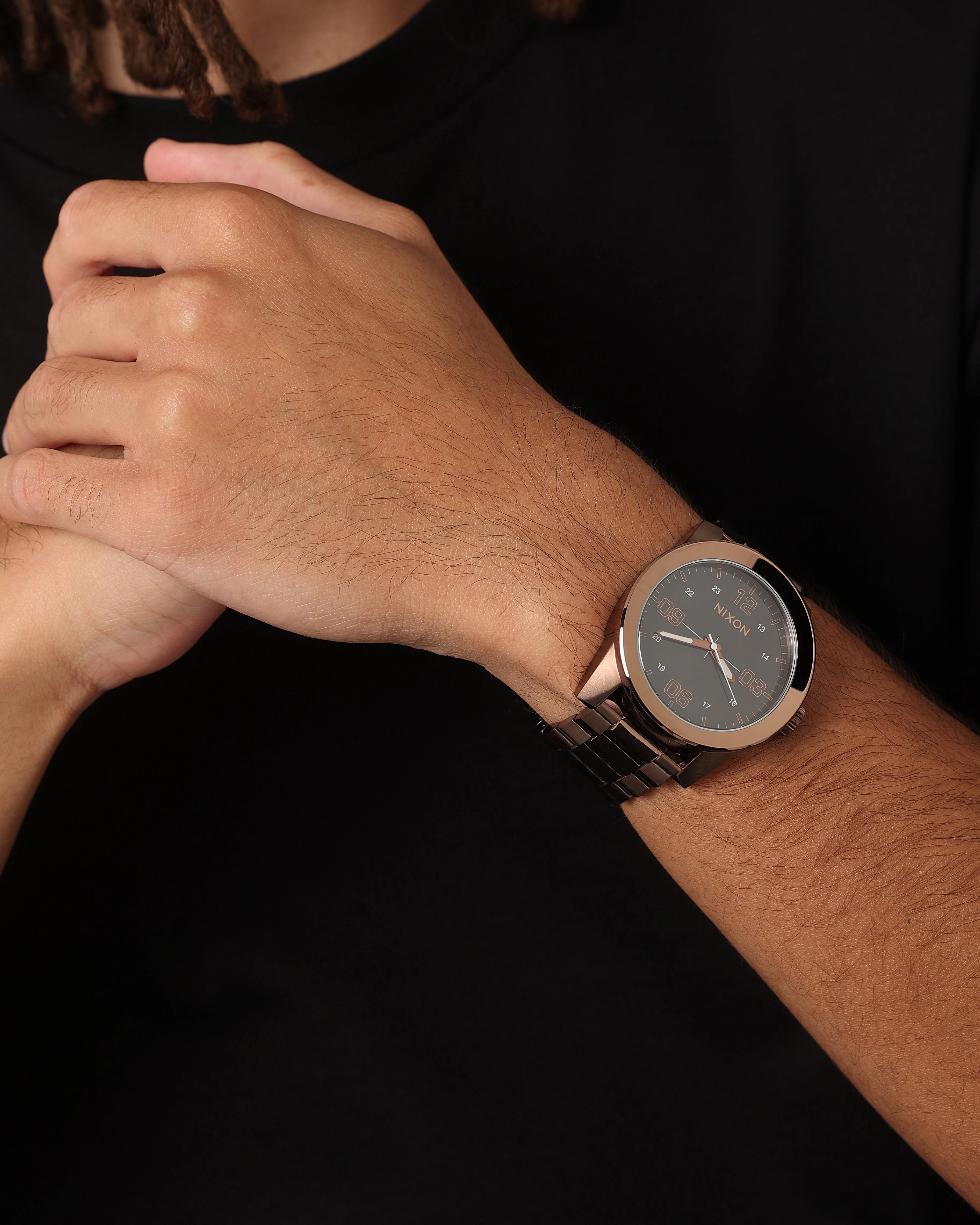 Nixon Corporal Stainless Steel Watch Chocolate/Dark Roast Brown