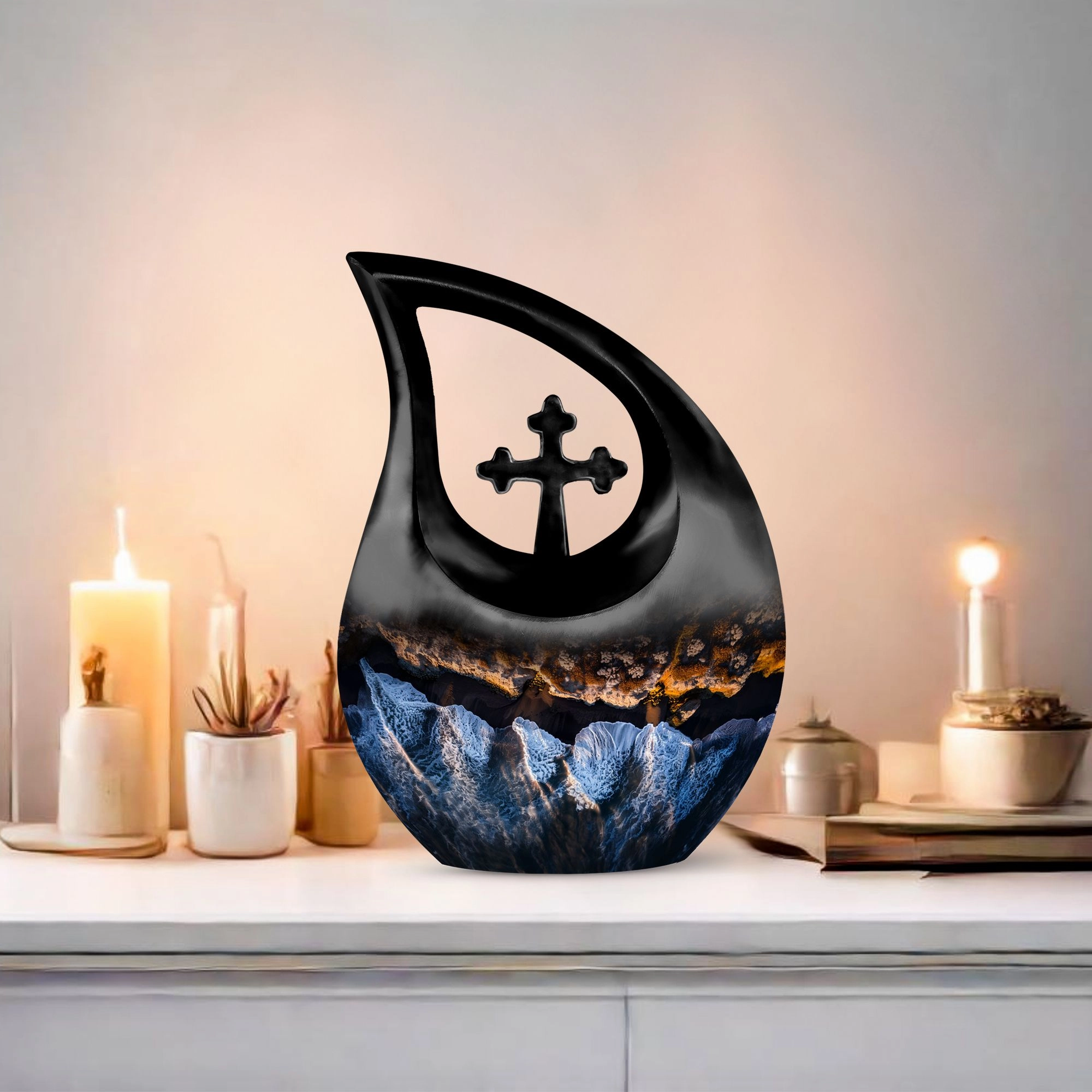 Ocean Waves Keepsake Memorial Urn : Durable for Lasting Tribute