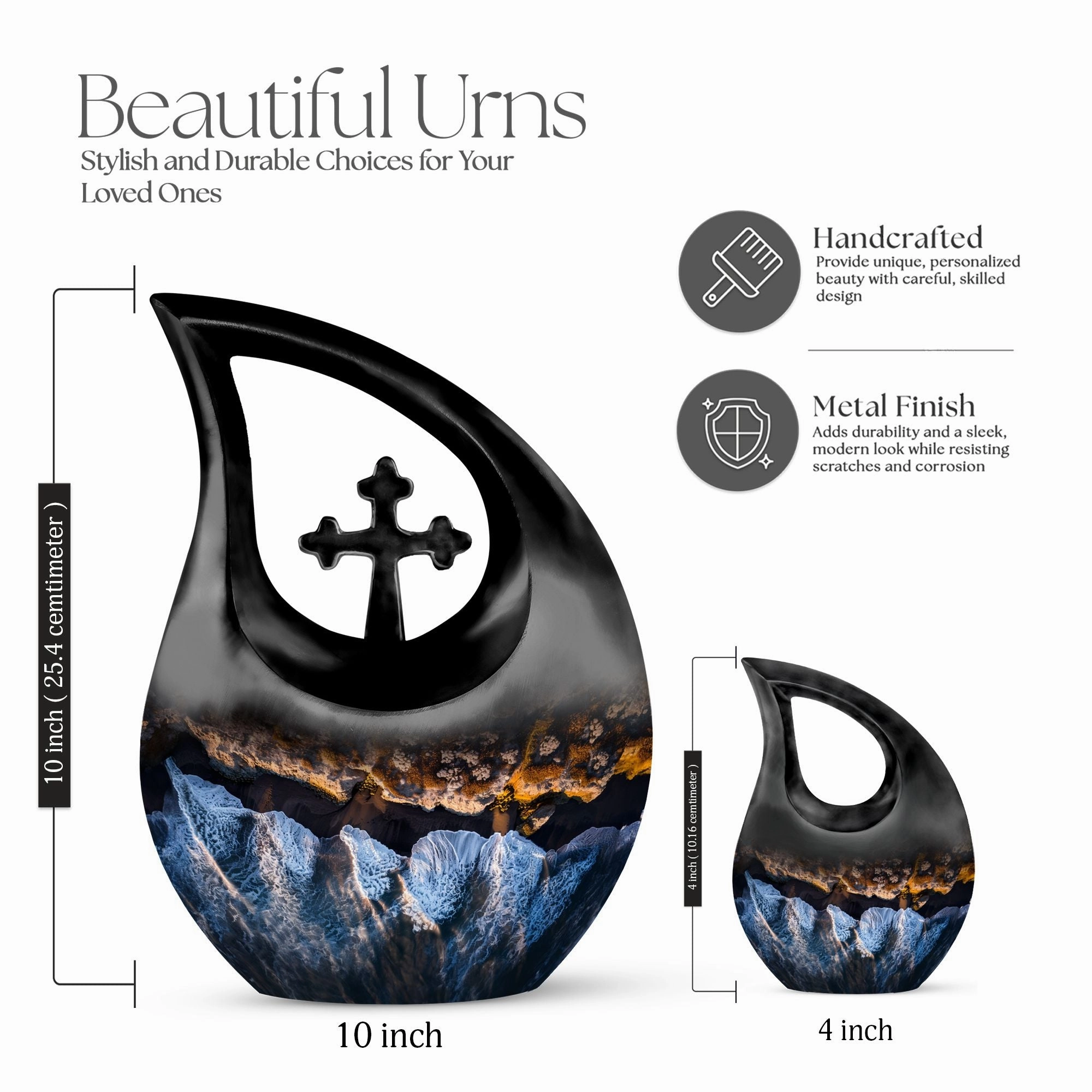 Ocean Waves Keepsake Memorial Urn : Durable for Lasting Tribute