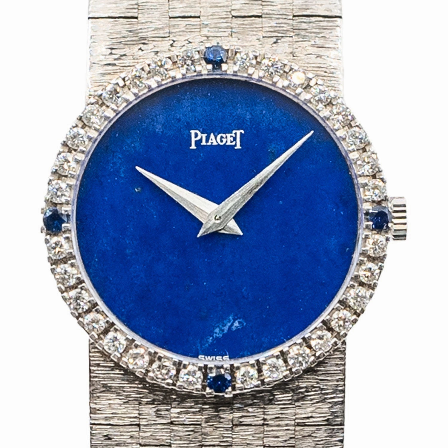 Rare Lapis Dial White Gold Diamond Bezel