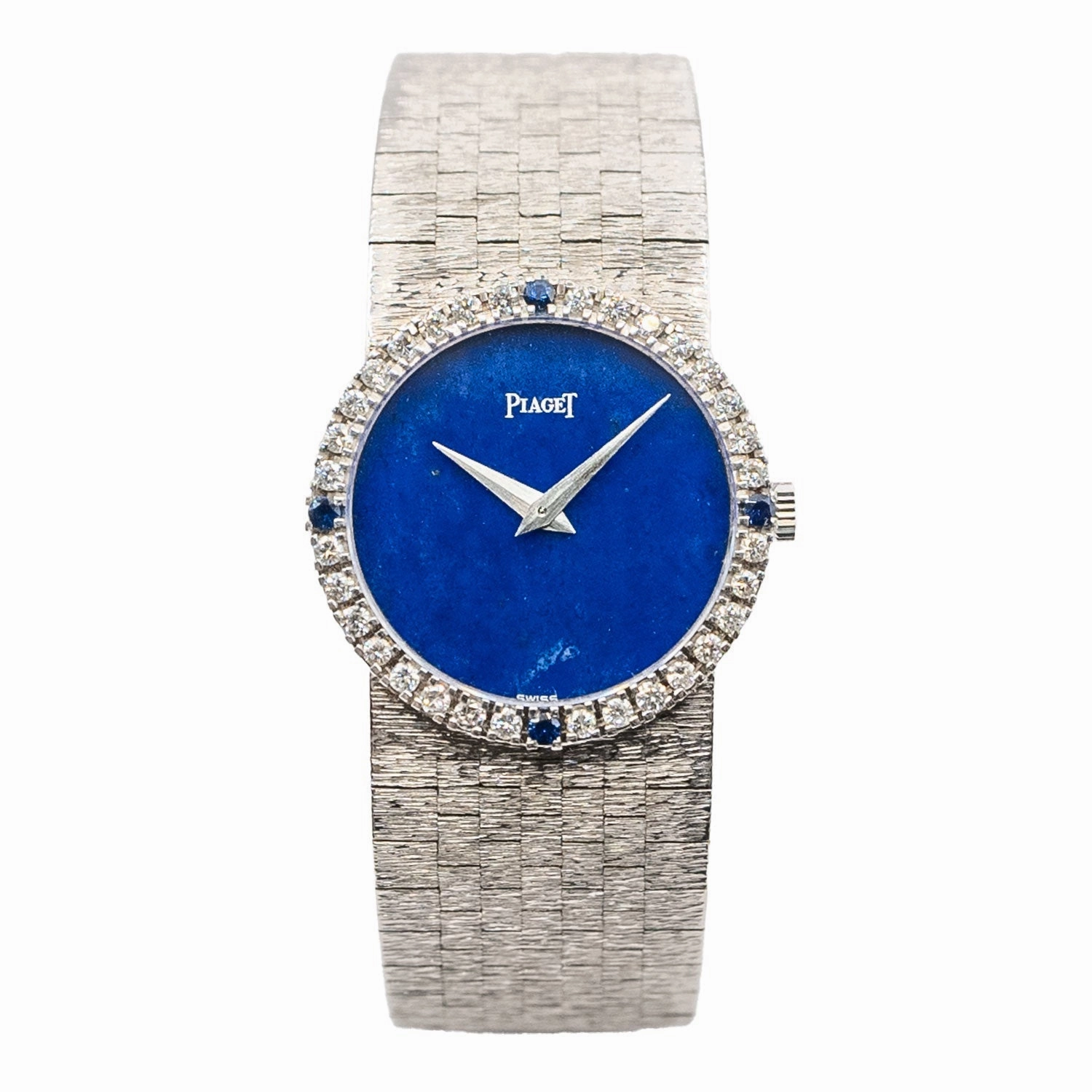 Rare Lapis Dial White Gold Diamond Bezel