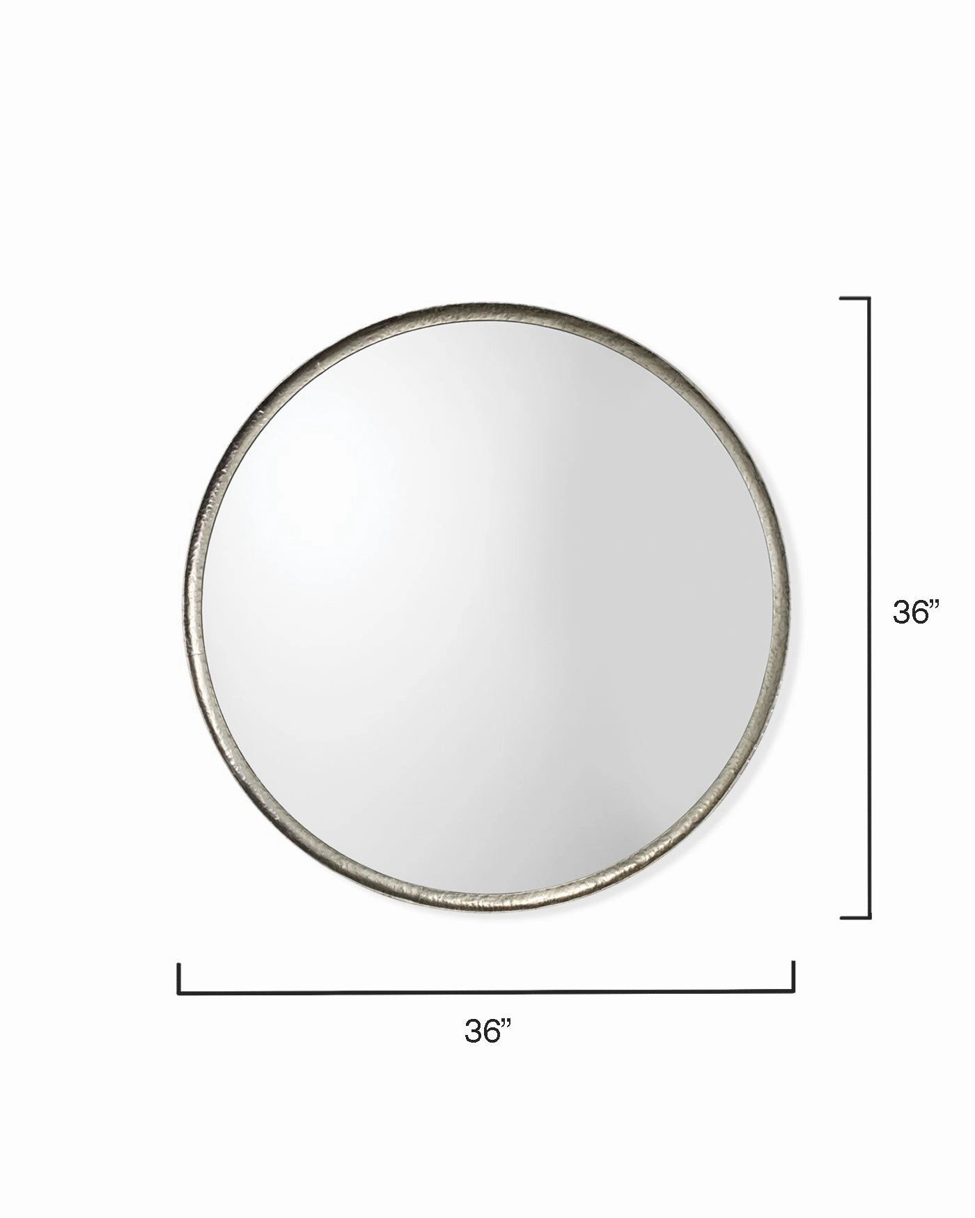 Refined Round Mirror Silver Leaf