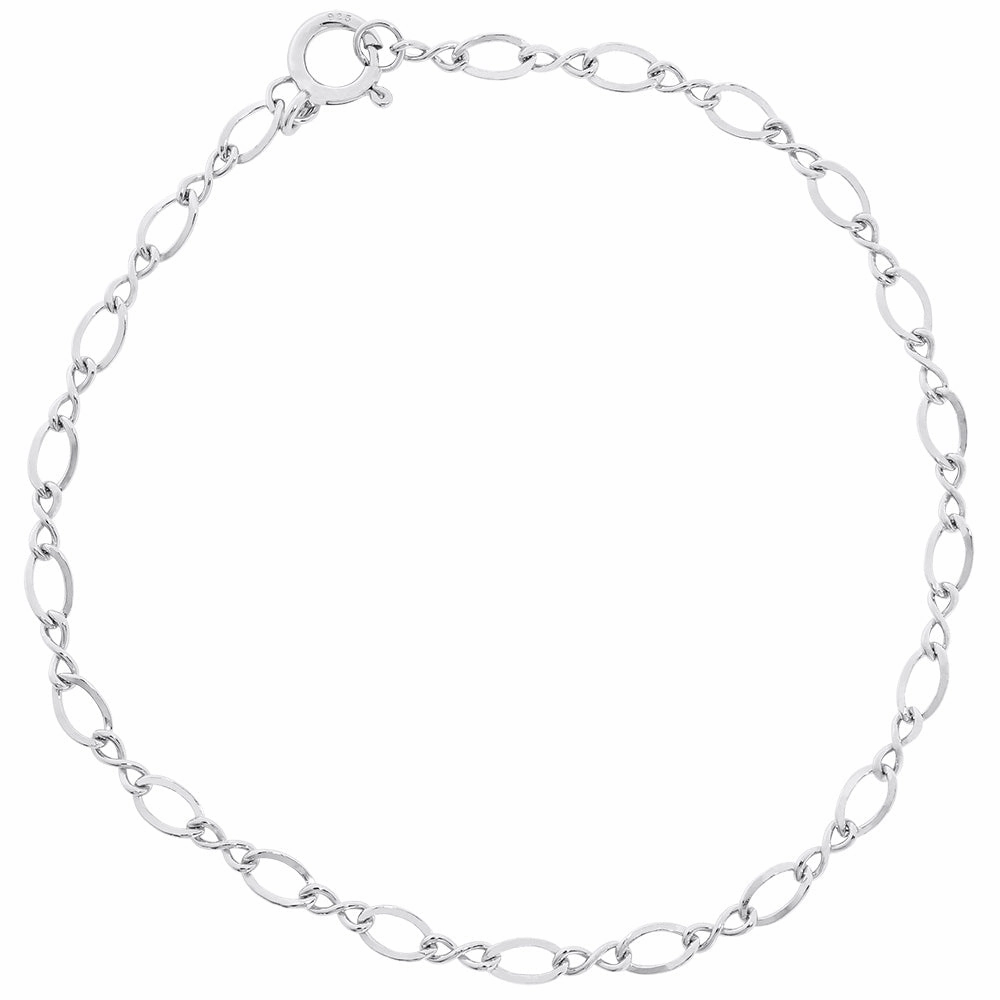 Rembrandt Charms - Medium Figure Eight Link Classic Charm Bracelet - 20-0103