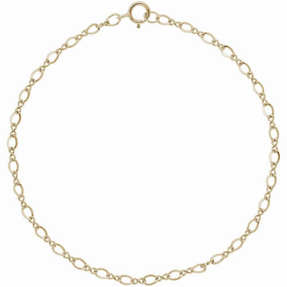 Rembrandt Charms- Small Figure Eight Link Classic Charm Bracelet - 20-0101