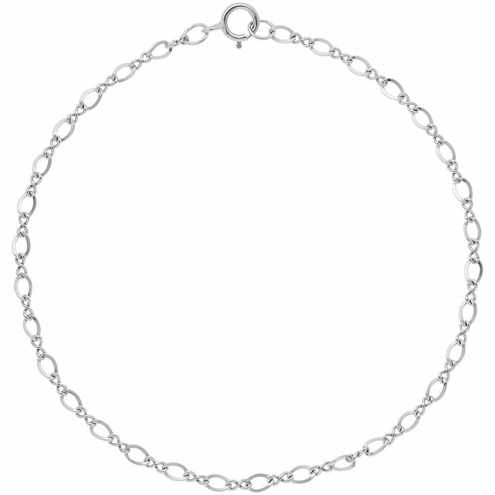Rembrandt Charms- Small Figure Eight Link Classic Charm Bracelet - 20-0101