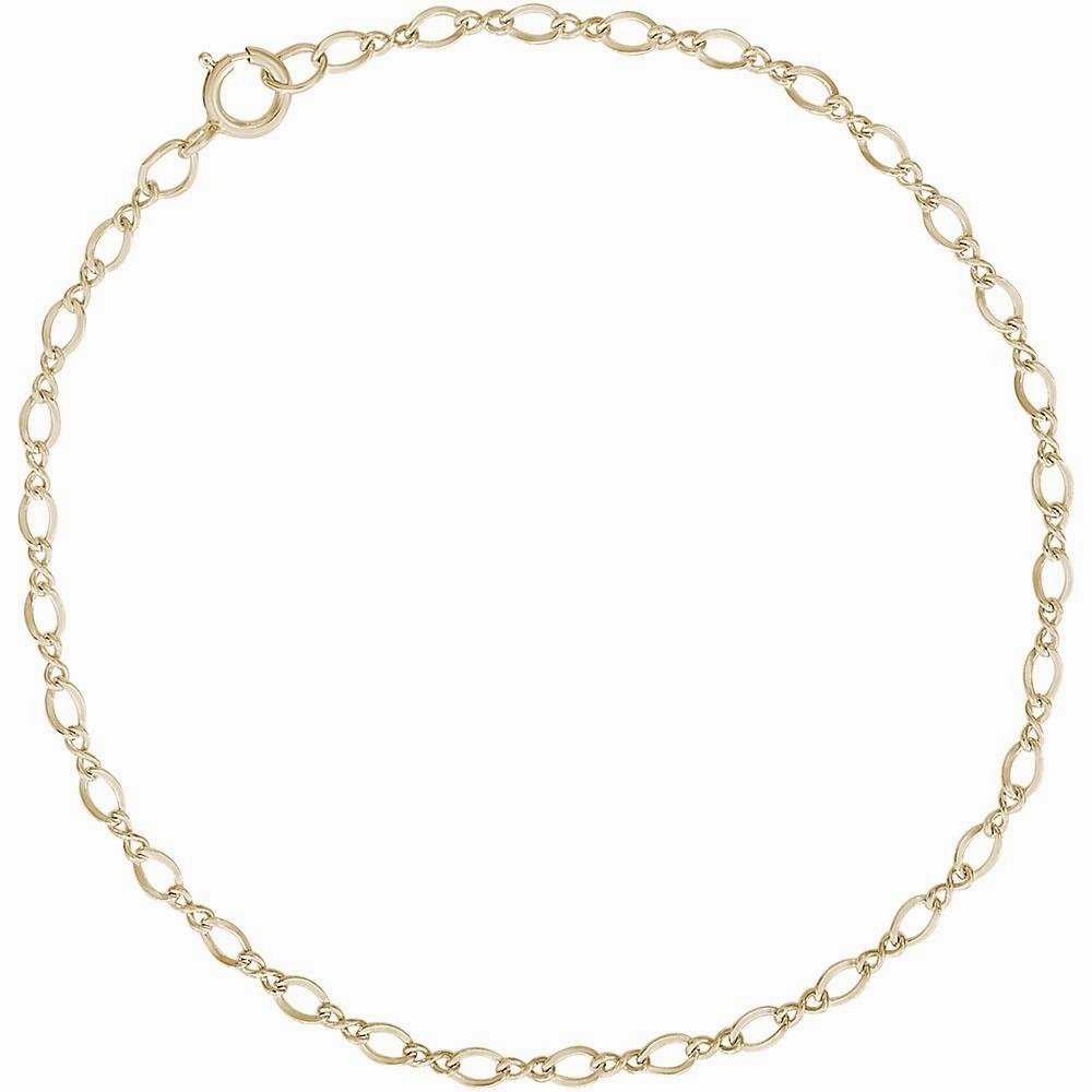 Rembrandt Charms- Small Figure Eight Link Classic Charm Bracelet - 20-0101