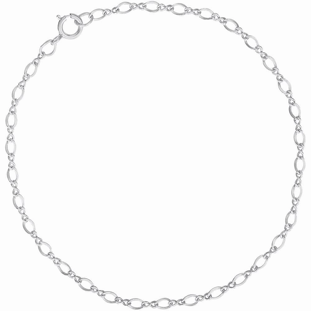 Rembrandt Charms- Small Figure Eight Link Classic Charm Bracelet - 20-0101