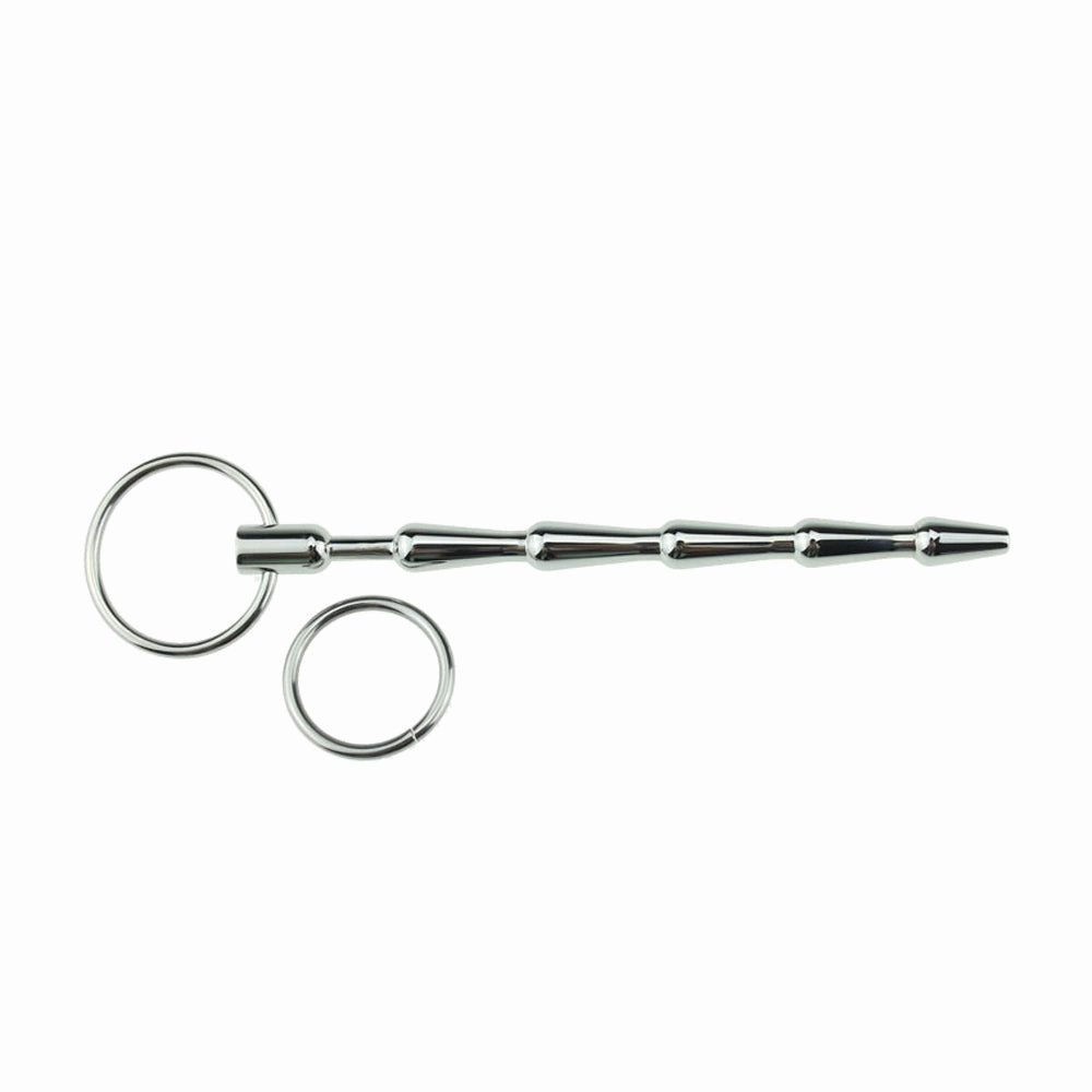 Ridged Stainless Steel Urethral Sound With Interchangeable Rings