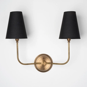 Ridley | 2 Shade J-Curve Sconce