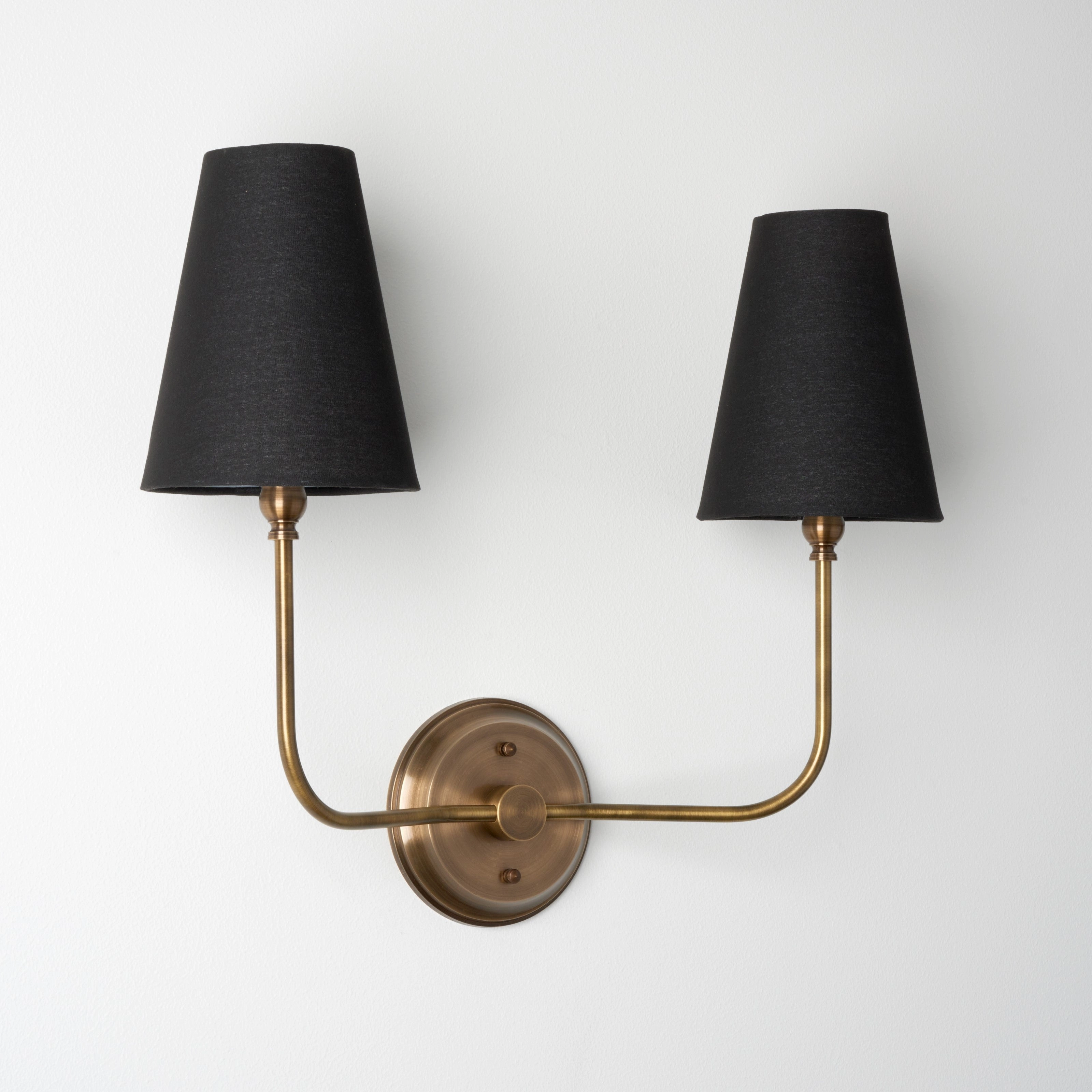Ridley | 2 Shade J-Curve Sconce