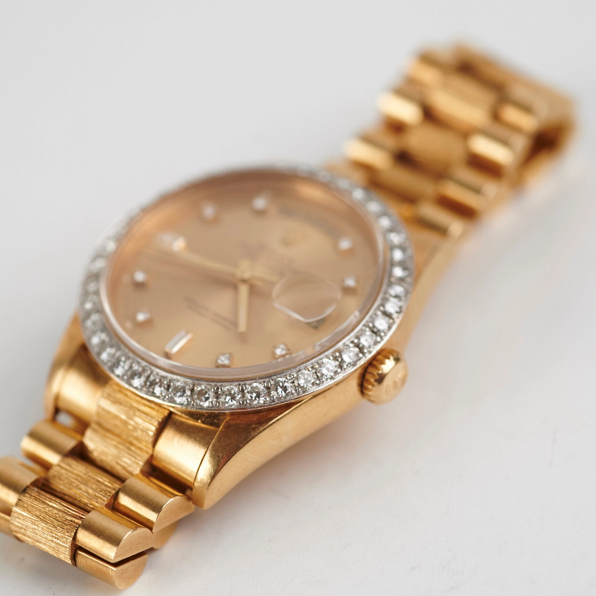 Rolex 36mm President 18k Yellow Gold with Aftermarket Diamonds Watch