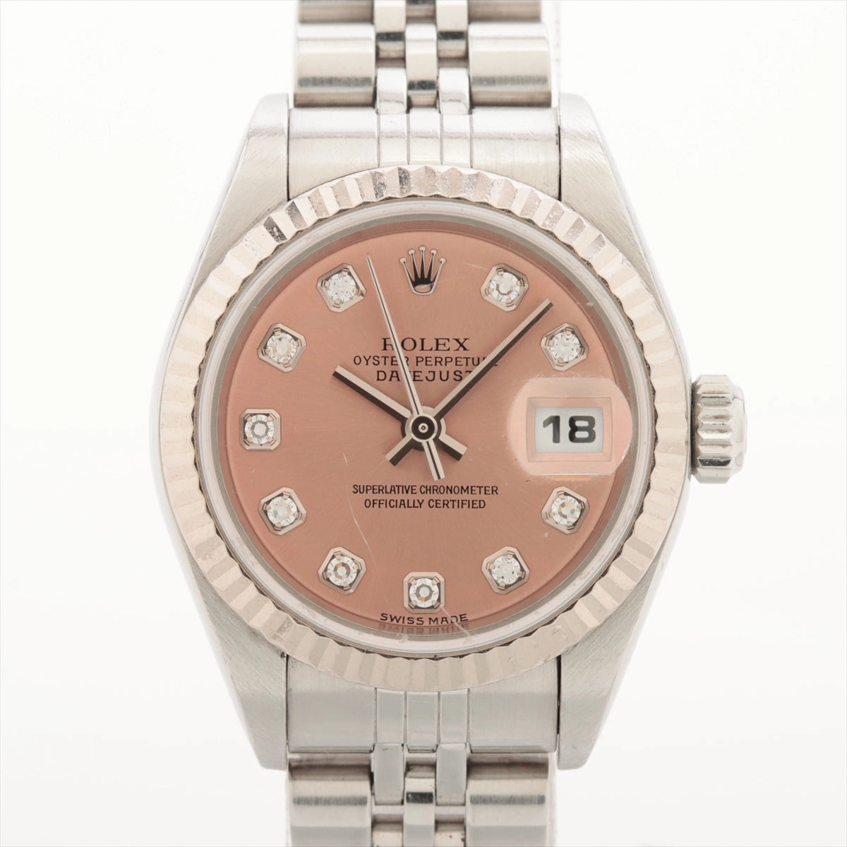 Rolex Datejust 26mm Pink Face Stainless Steel/White Gold Watch