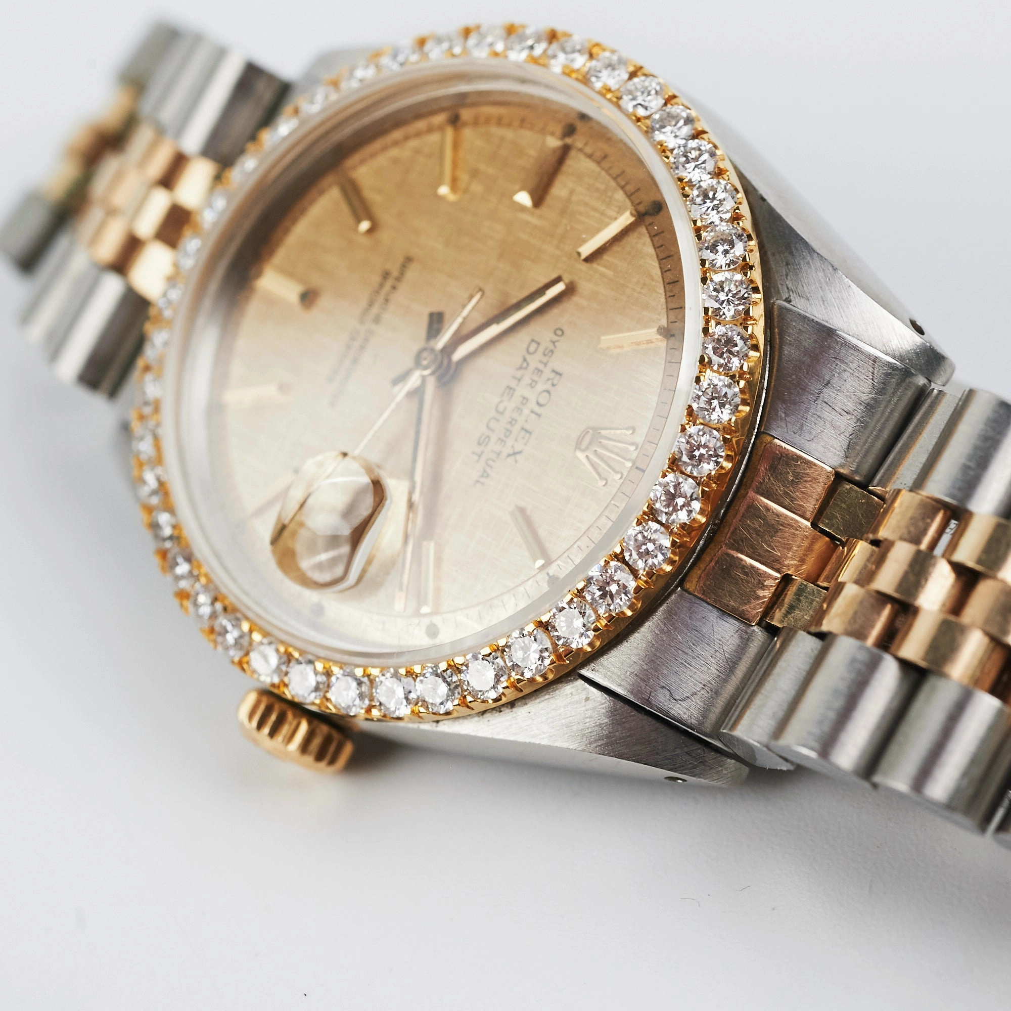 Rolex Datejust 36mm Two Toned Aftermarket Diamonds Watch