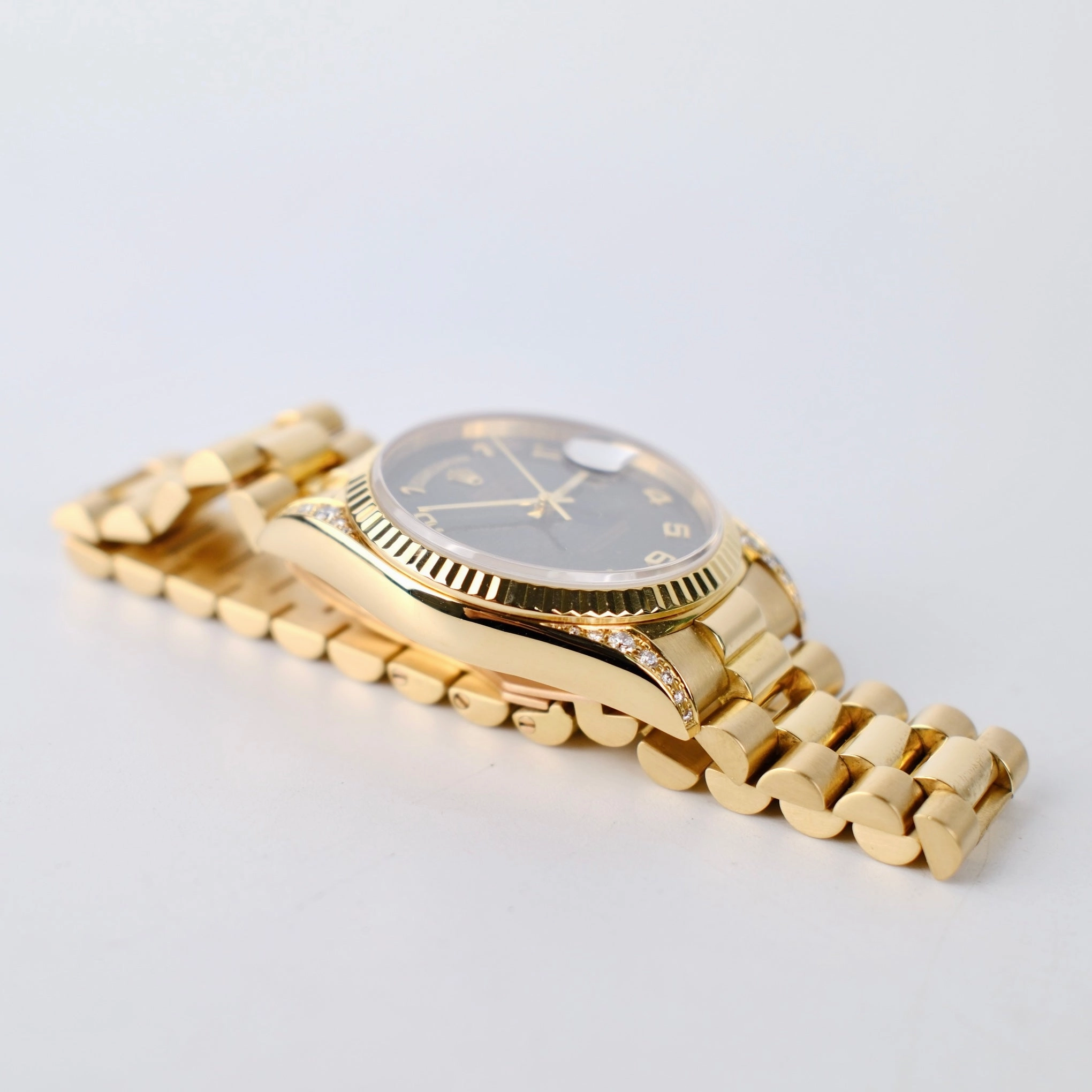 Rolex Day Date 36mm Gold Diamond Bronze Dial Watch