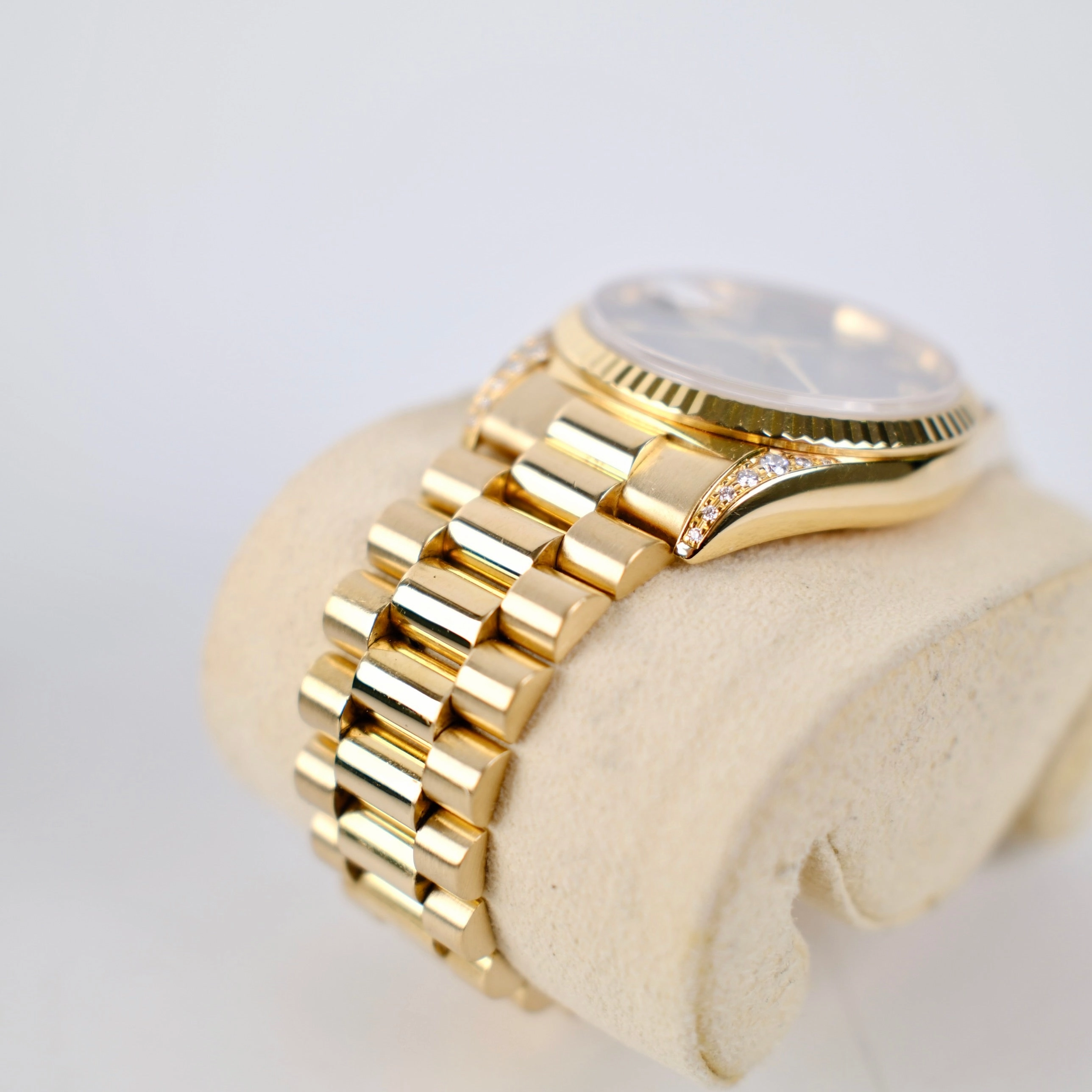 Rolex Day Date 36mm Gold Diamond Bronze Dial Watch