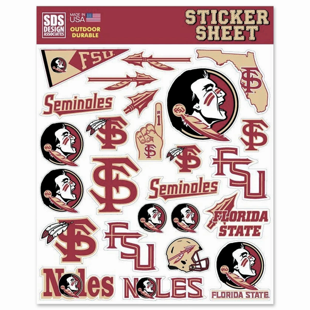 SDS Florida State Seminoles Sticker Sheet