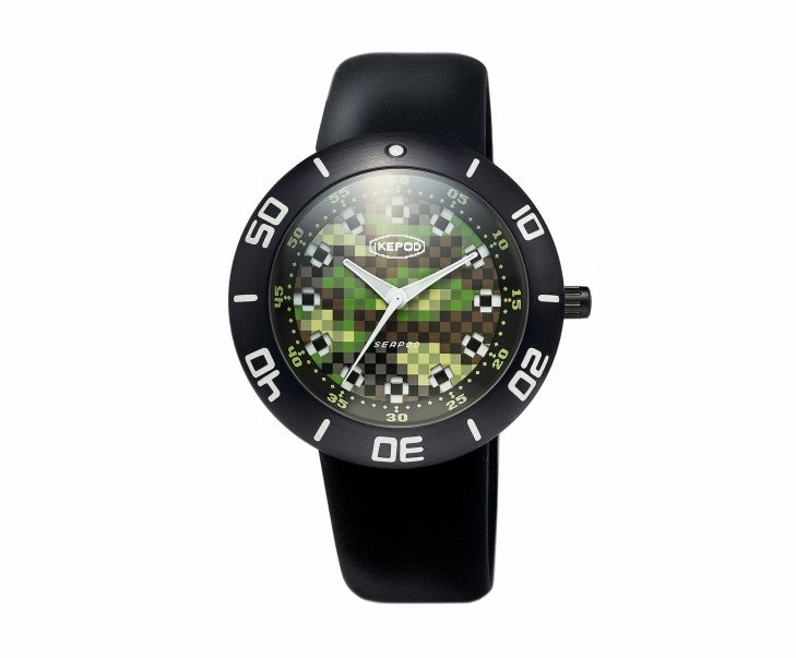 Seapod Pixpat black pvd pixel dial and strap 2025 - SOO3-PIX-LB