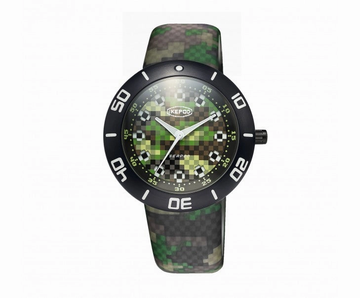 Seapod Pixpat black pvd pixel dial and strap 2025 - SOO3-PIX-LB