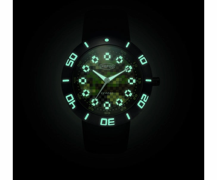 Seapod Pixpat black pvd pixel dial and strap 2025 - SOO3-PIX-LB
