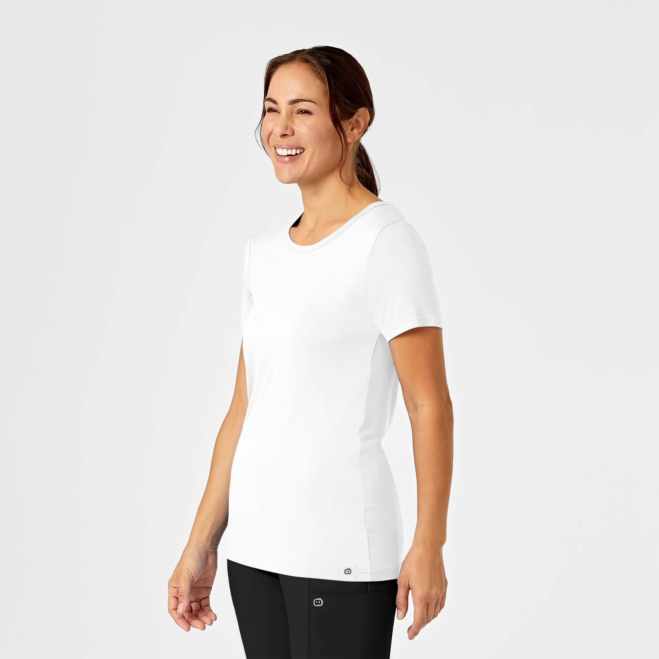 Silky Knit Short Sleeve Tee - White