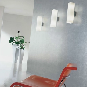 Small White Murano Glass & Chrome Wall Light