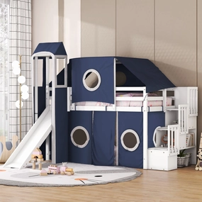 Streamdale Twin Size Loft Bed with Tent and Tower