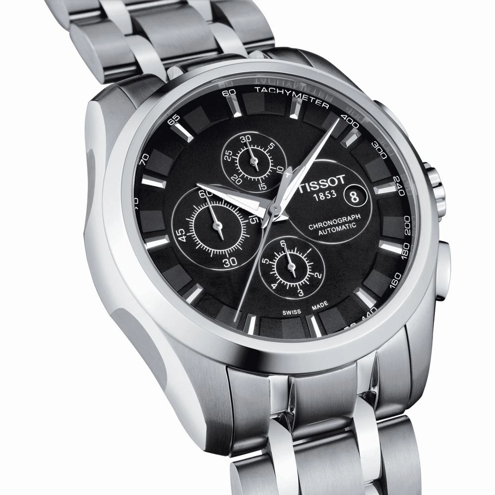 Tissot Couturier 43mm Black Dial Automatic Chronograph Gents Watch T0356271105100