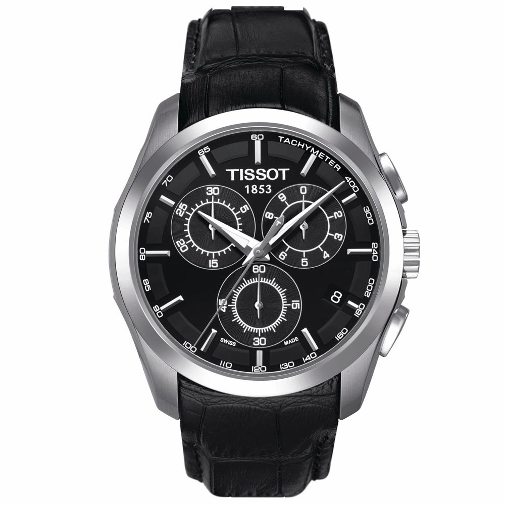 Tissot Couturier Chronograph 41mm Black Dial Quartz Gents Watch T0356171605100
