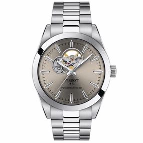 Tissot Gentleman Powermatic 80 Open Heart 40mm Rhodium Dial Automatic Gents Watch T1274071108100
