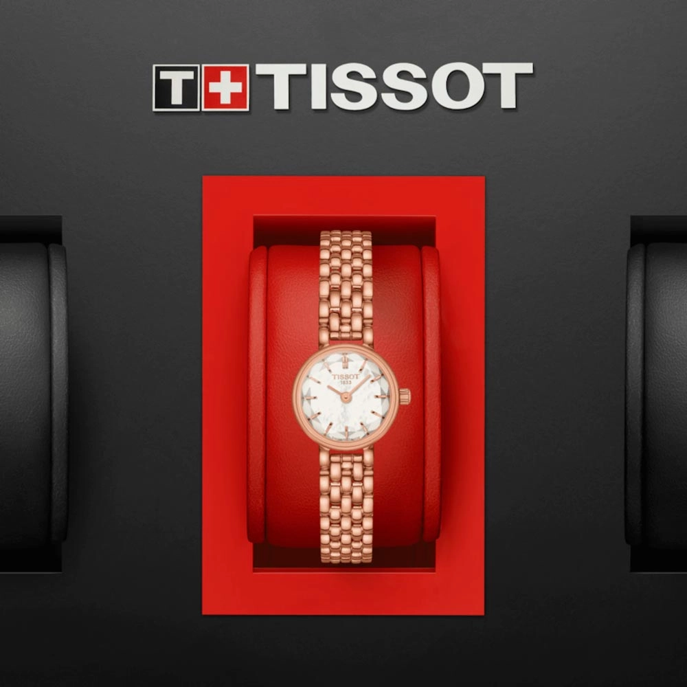 Tissot Lovely Round 19.5mm MOP Dial Rose Gold PVD Steel Ladies Quartz Watch T1400093311100