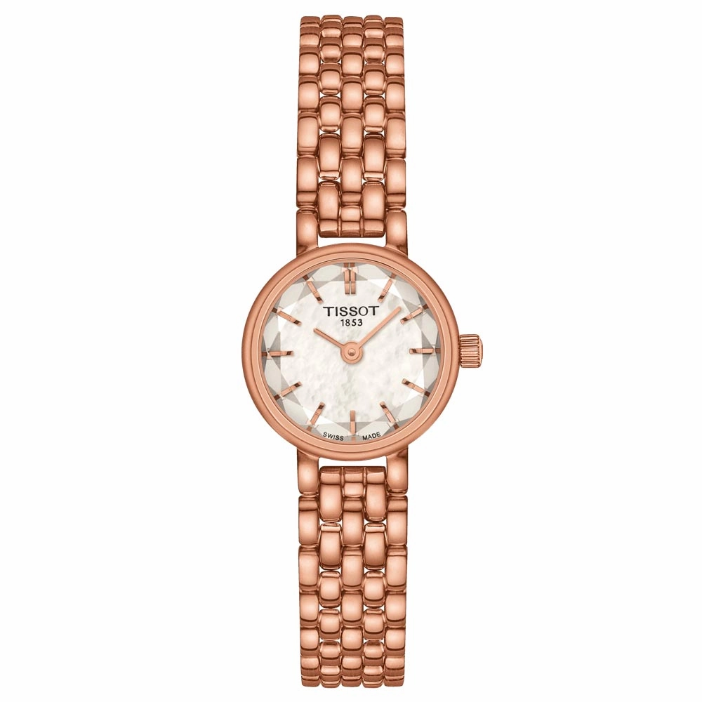 Tissot Lovely Round 19.5mm MOP Dial Rose Gold PVD Steel Ladies Quartz Watch T1400093311100
