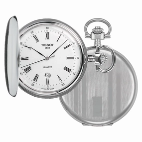Tissot Savonnette 48.5mm White Dial Quartz Pocket Watch T83655313