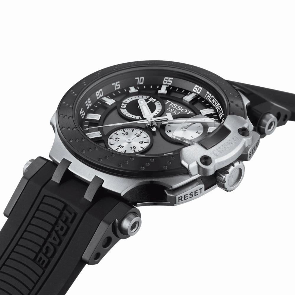 Tissot T-Race Chronograph 43mm Anthracite Dial Black PVD Steel Quartz Gents Watch T1154172706100