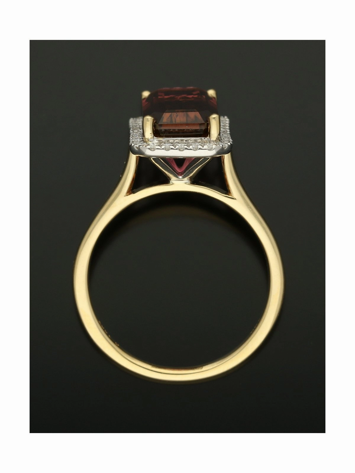 Tourmaline and Diamond Cluster Ring in 18ct Yellow and White Gold