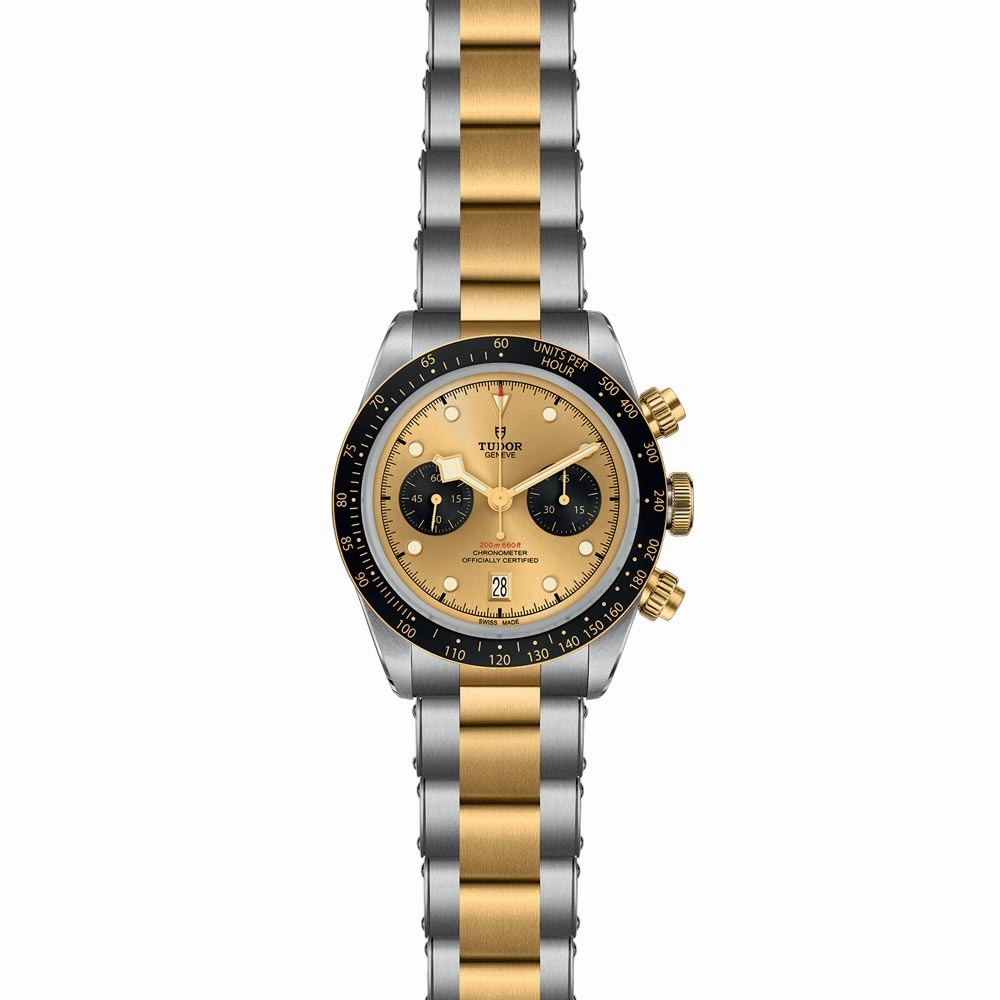 TUDOR Black Bay Chrono S&G 41mm Gold Dial Steel & Gold Gents Watch M79363N-0007